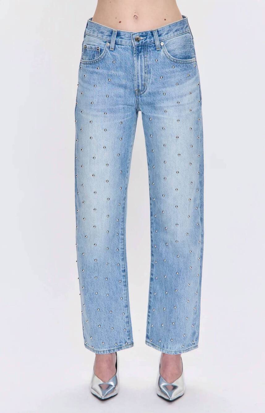 NEW PISTOLA lexi studded straight leg jean in denim